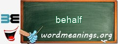 WordMeaning blackboard for behalf